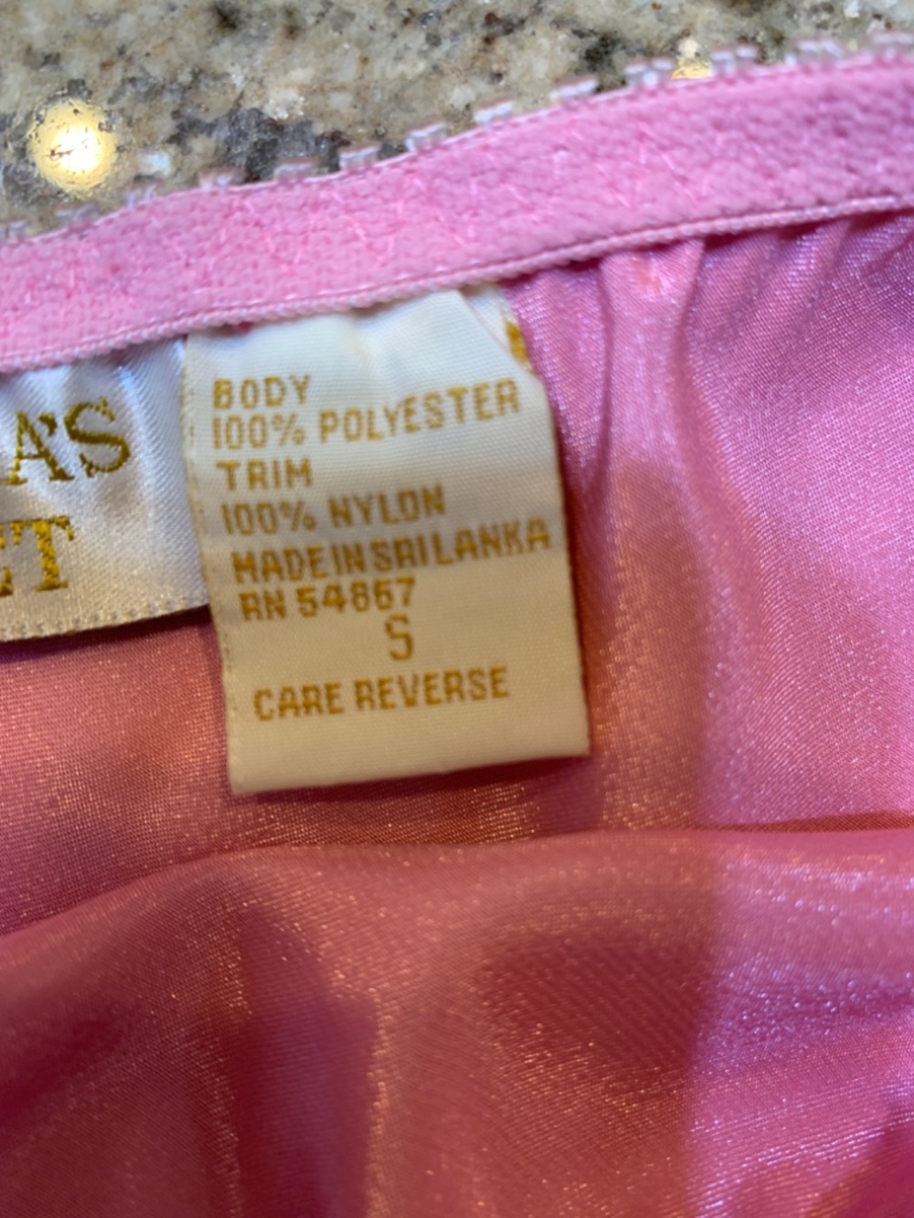 Vintage Victoria's Secret Gold Label Half Slip Small Satin Pink Black Lace - Picture 9 of 11